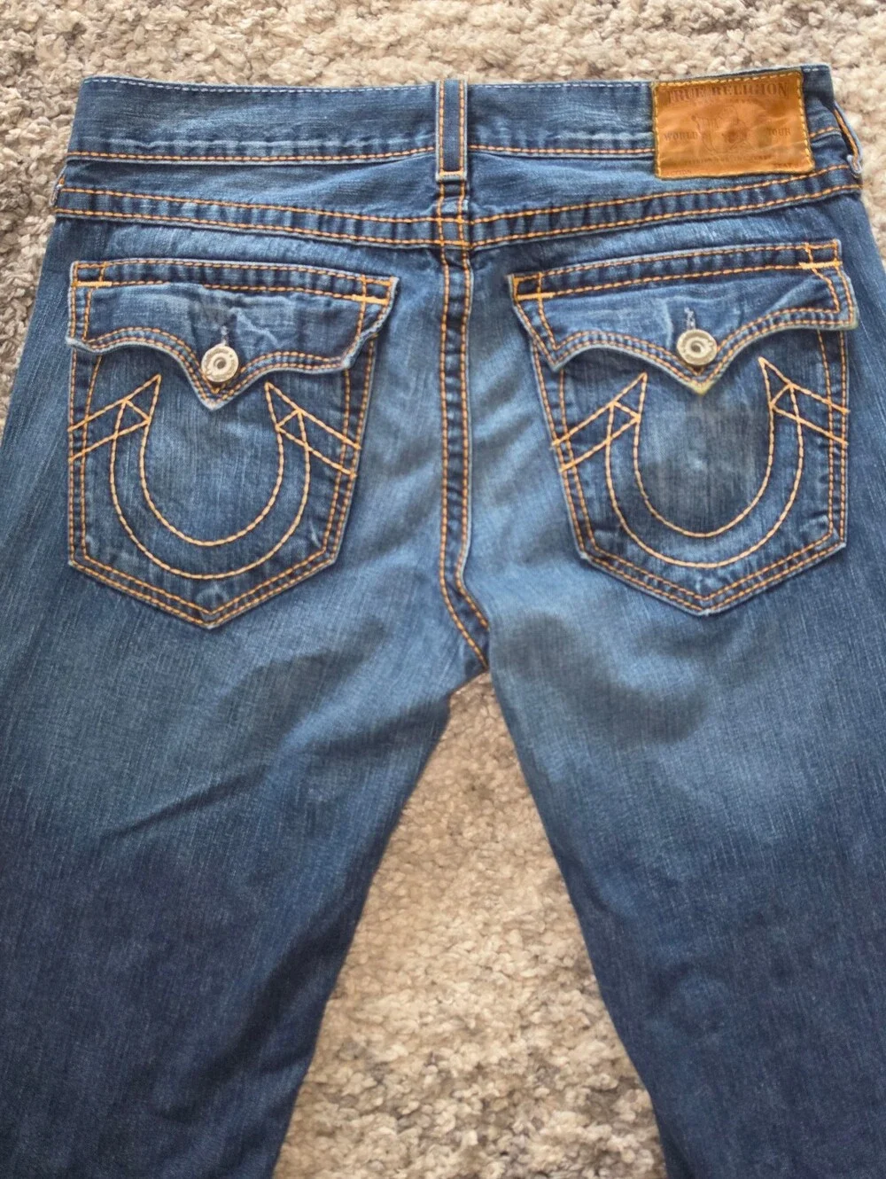 True Religion Men's Billy Big T Straight Leg Denim Jeans Size 36